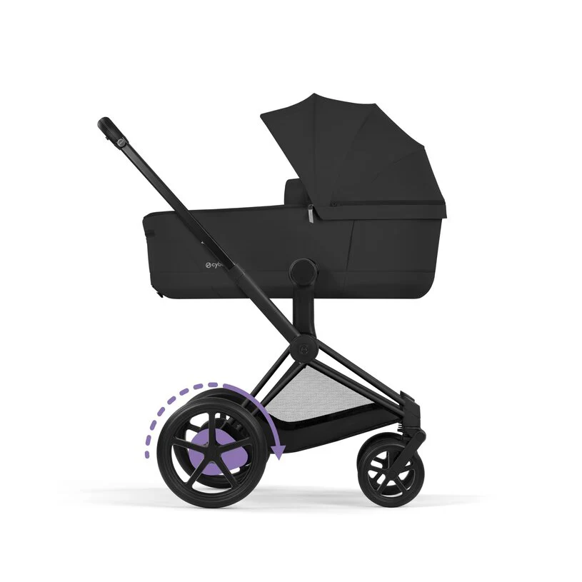 Cybex Platinum® e-Priam™ 2-in-1 Stroller with Foldable Carry Cot Comfort Sepia Black | Matt Black - Image 4