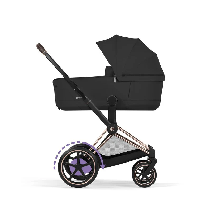 Cybex Platinum® e-Priam™ 2-in-1 Stroller with Foldable Carry Cot Comfort Sepia Black | Rosegold - Image 5