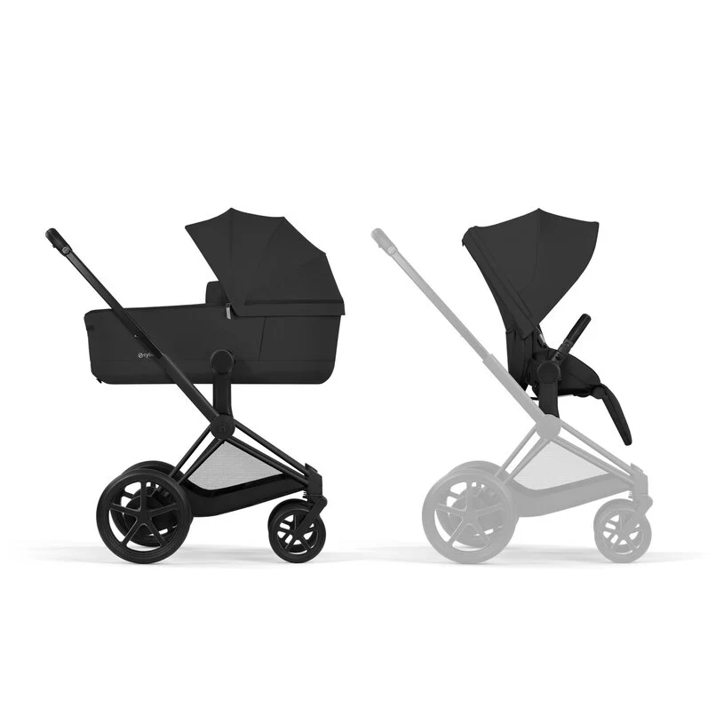 Cybex Platinum® e-Priam™ 2-in-1 Stroller with Foldable Carry Cot Comfort Sepia Black | Matt Black - Image 2