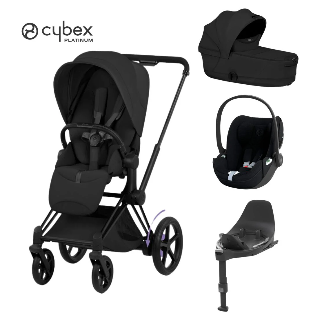Cybex Platinum® e-Priam™ 4-in-1 Stroller Travel System + Cloud T Car Seat + ISOFIX Base T Sepia Black - Image 46