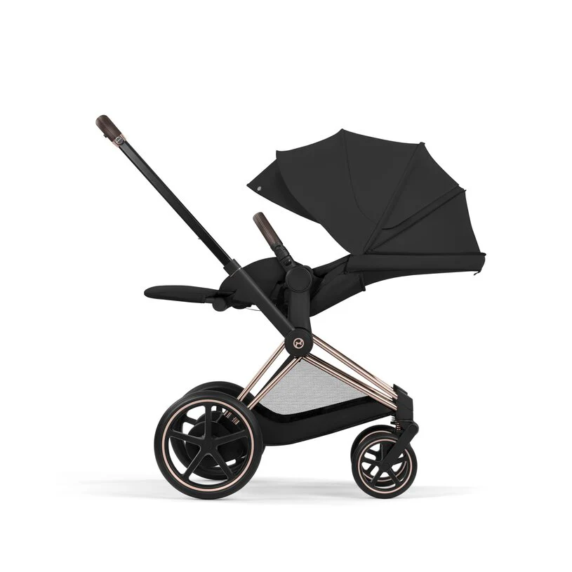 Cybex Platinum® e-Priam™ 2-in-1 Stroller with Foldable Carry Cot Comfort Sepia Black | Rosegold - Image 9