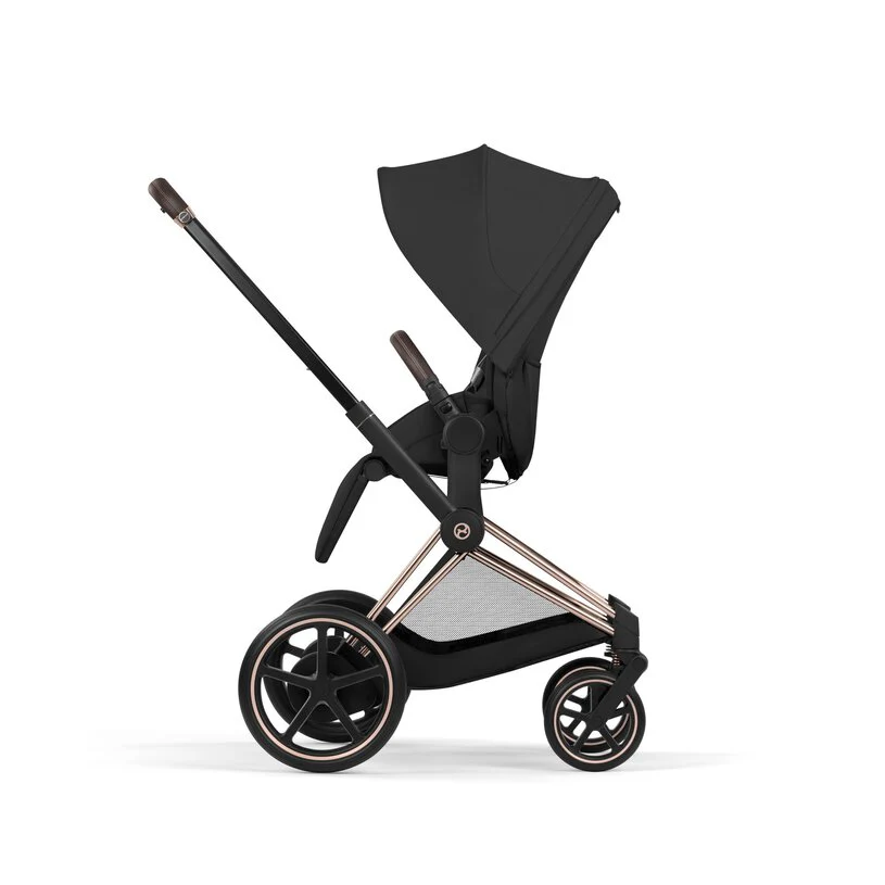 Cybex Platinum® e-Priam™ 2-in-1 Stroller with Foldable Carry Cot Comfort Sepia Black | Rosegold - Image 7