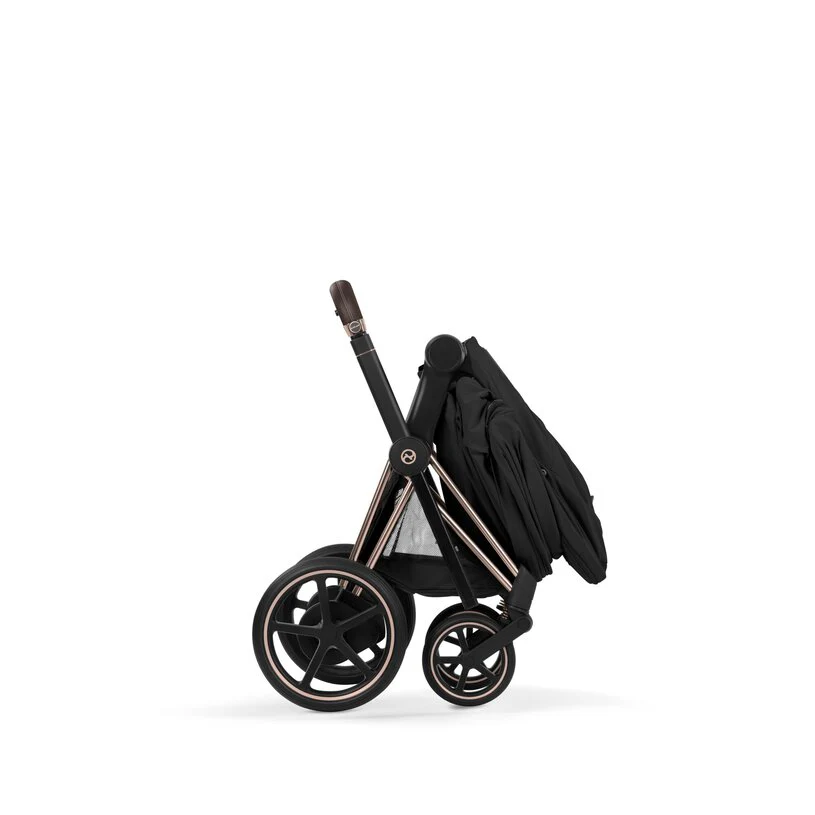 Cybex Platinum® e-Priam™ 2-in-1 Stroller with Foldable Carry Cot Comfort Sepia Black | Rosegold - Image 6