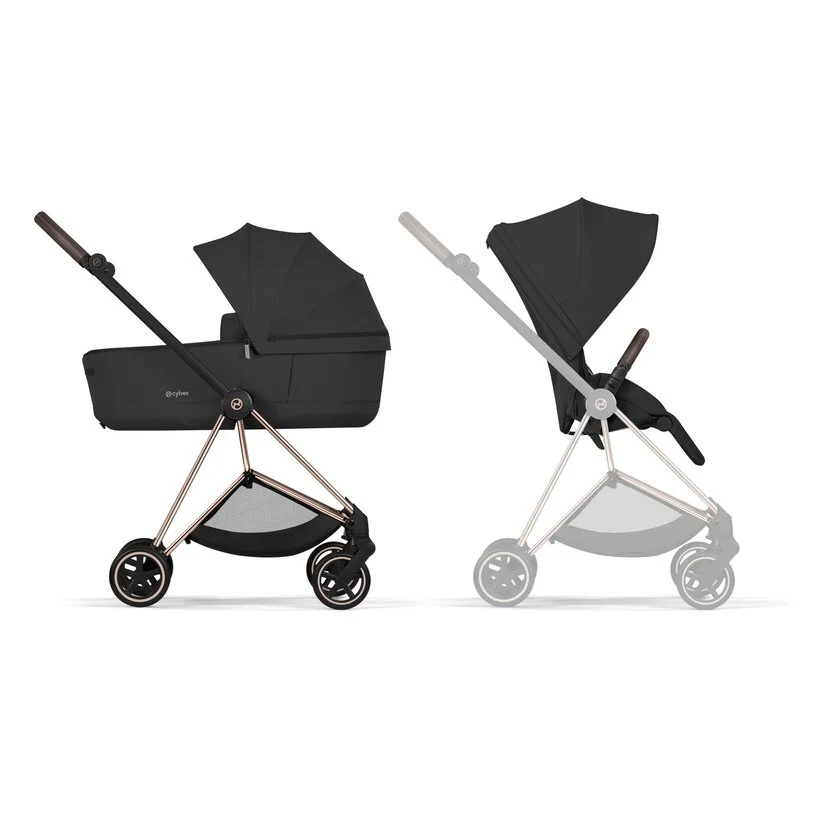 Cybex Platinum® Mios™ 2-in-1 Stroller with Lux Carry Cot Comfort Sepia Black | Rosegold - Image 2