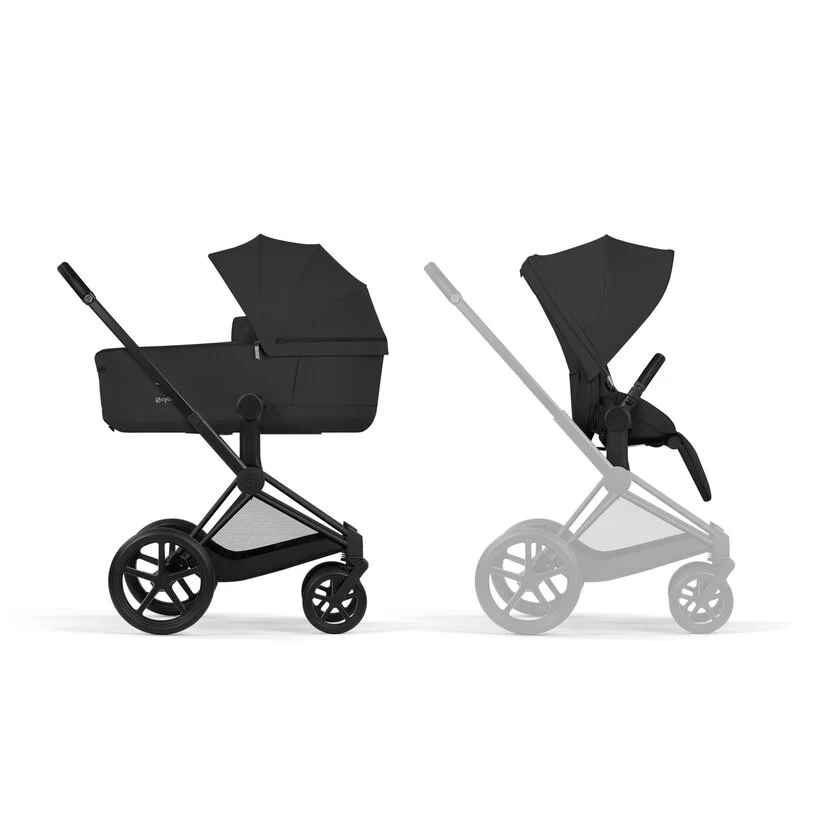 Cybex Platinum® Priam™ 2-in-1 Stroller with Foldable Carry Cot Comfort Sepia Black | Matt Black - Image 2