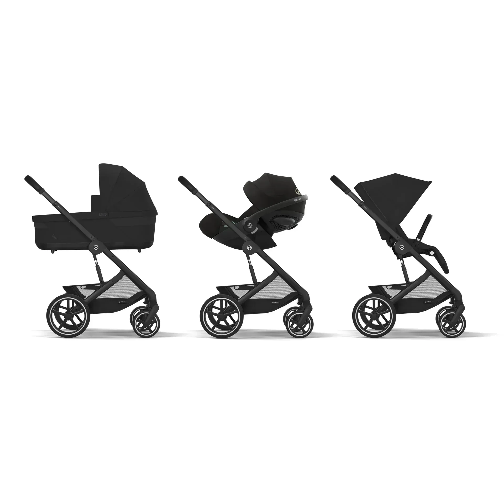 Cybex® 3in1 Stroller Balios S Lux + Carry Cot + Cloud G Car Seat Moon Black - Image 8
