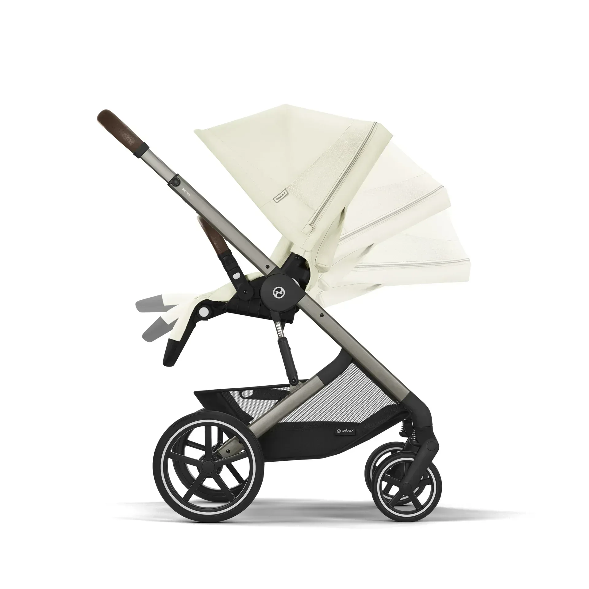 Cybex® 3in1 Stroller Balios S Lux + Carry Cot + Cloud G Car Seat Seashell Beige (+ Rain cover) - Image 8