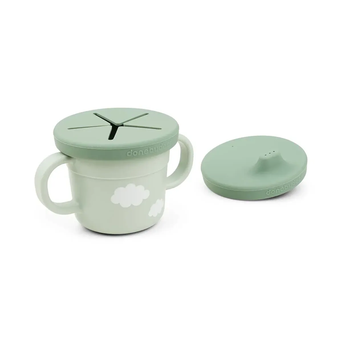 Done by Deer® 3-in-1 spout/snack cup Foodie Croco Green 215ml - Image 2