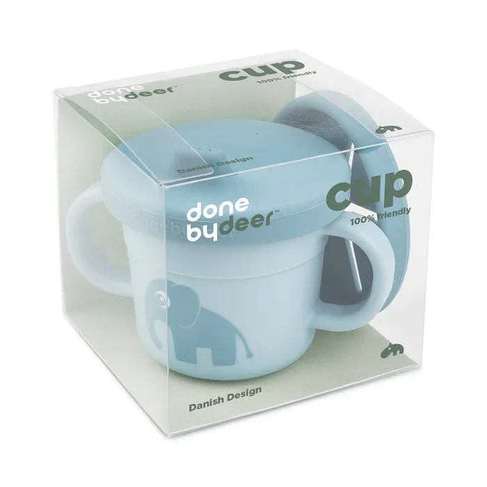 Done by Deer® 3-in-1 spout/snack cup Foodie Elphee Blue 215ml - Image 3