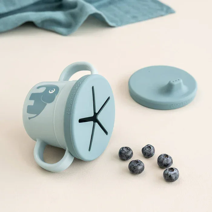 Done by Deer® 3-in-1 spout/snack cup Foodie Elphee Blue 215ml - Image 4
