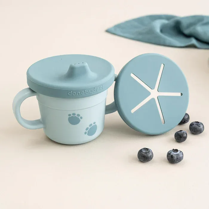 Done by Deer® 3-in-1 spout/snack cup Foodie Elphee Blue 215ml - Image 5