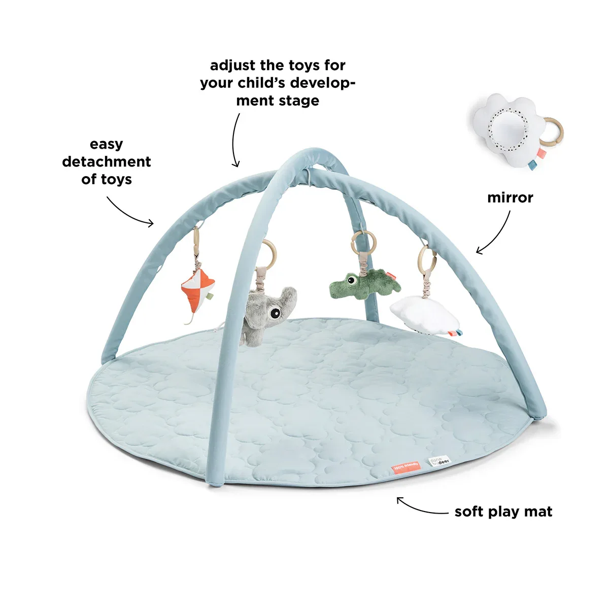 Done by Deer® Activity play mat Playground Blue - Image 3