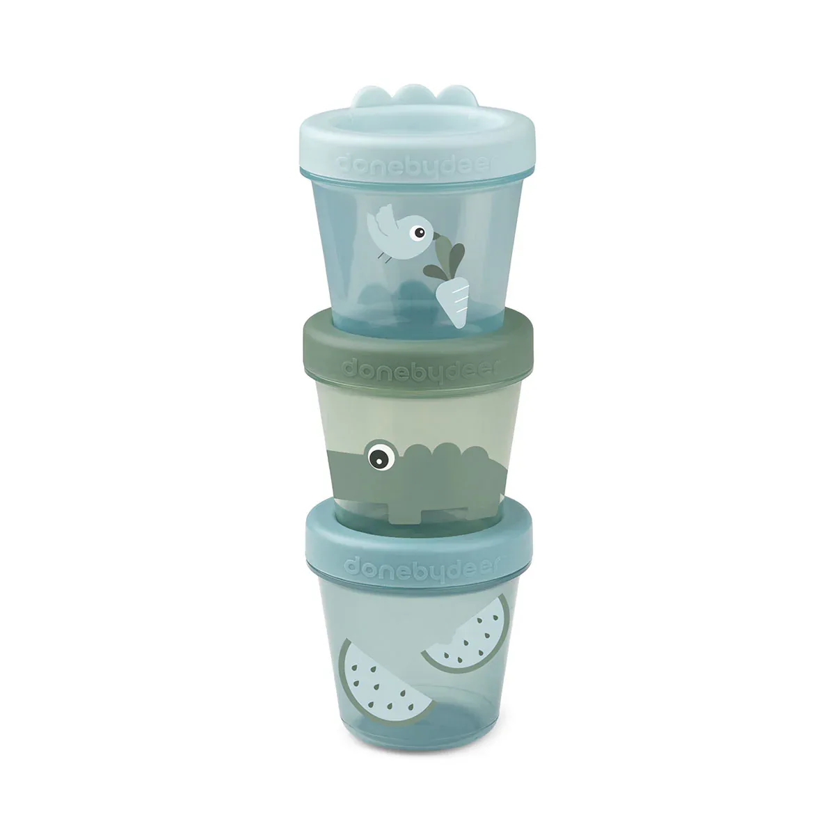 Done by Deer® Baby food container 3-pack Croco Green