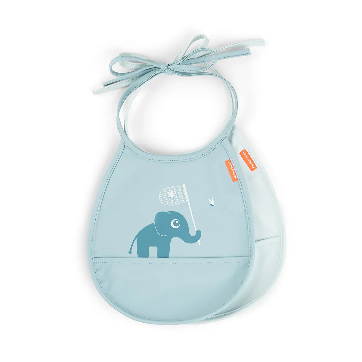 Done by Deer® Bib 2-pack Tiny pocket Elphee Blue - Image 2