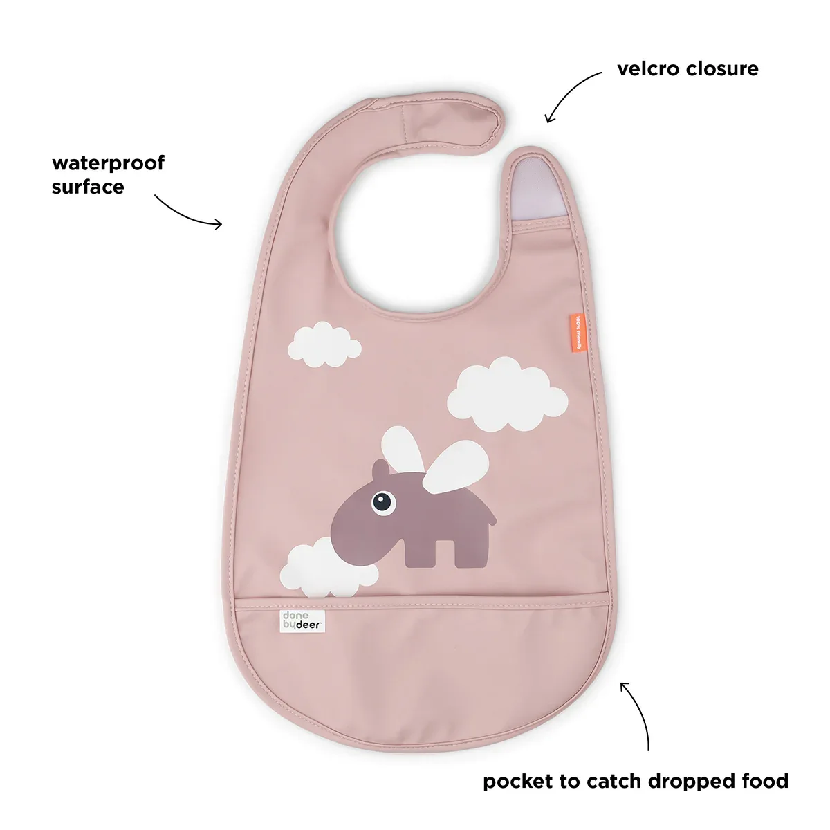 Done by Deer® Bib Happy Clouds Powder - Image 2