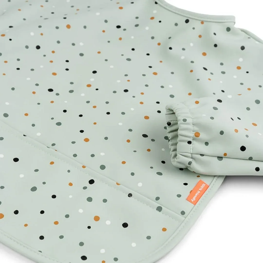 Done by Deer® Bib with sleeves Happy Dots Green - Image 3