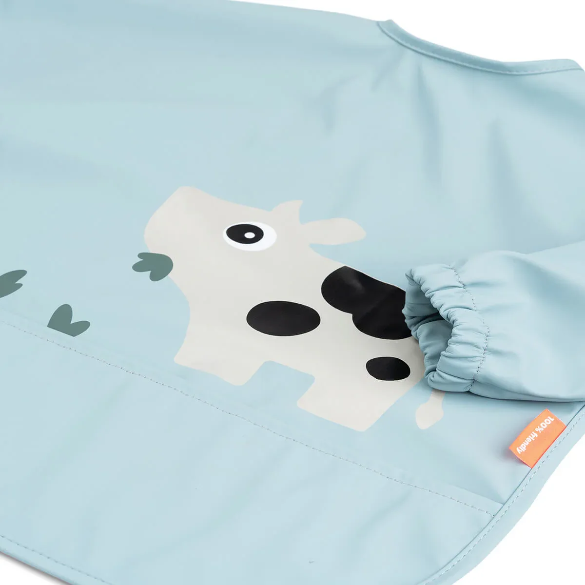 Done by Deer® Bib with sleeves Tiny Farm Blue - Image 3