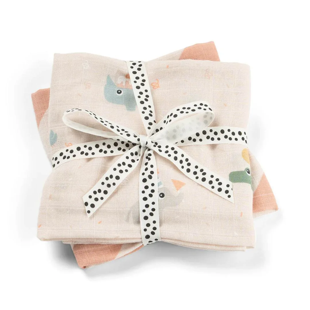 Done by Deer® Burp Cloth Set Celebration Powder 65x65