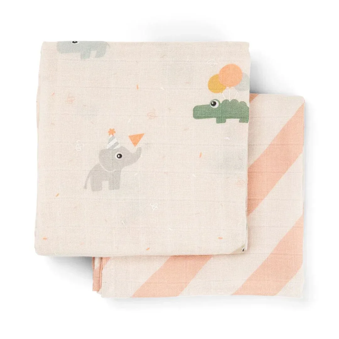 Done by Deer® Burp Cloth Set Celebration Powder 65x65 - Image 2