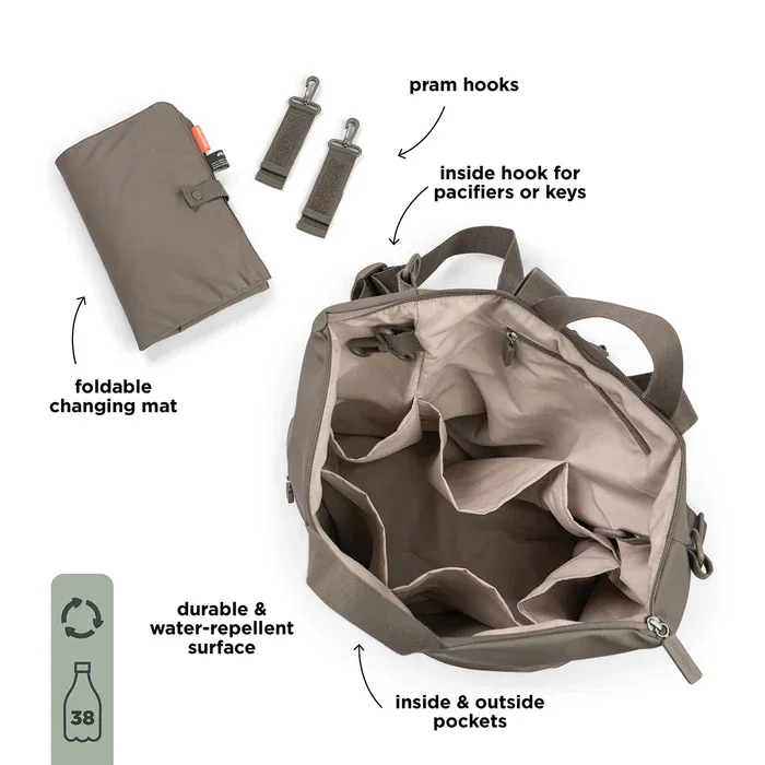 Done by Deer® Changing backpack Taupe - Image 2