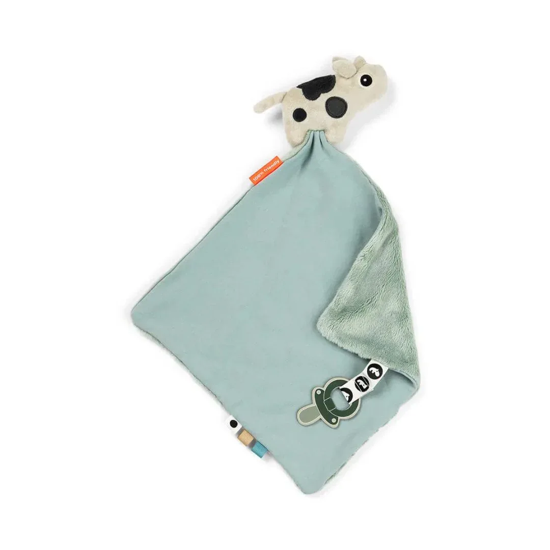 Done by Deer® Comfort Blanket with Pacifier Clip Dotti Blue - Image 2