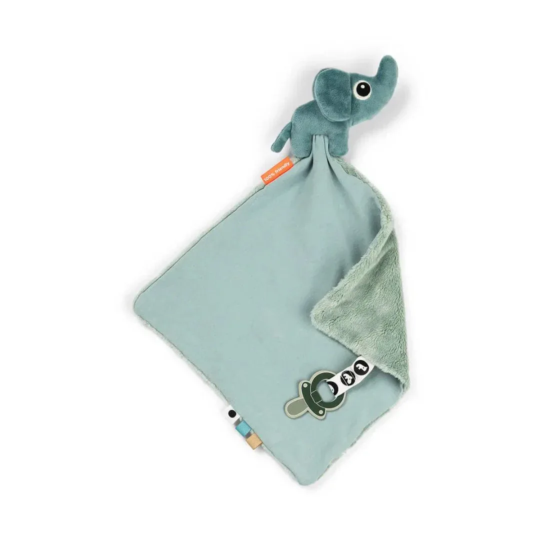 Done by Deer® Comfort Blanket with Pacifier Clip Elphee Blue - Image 2