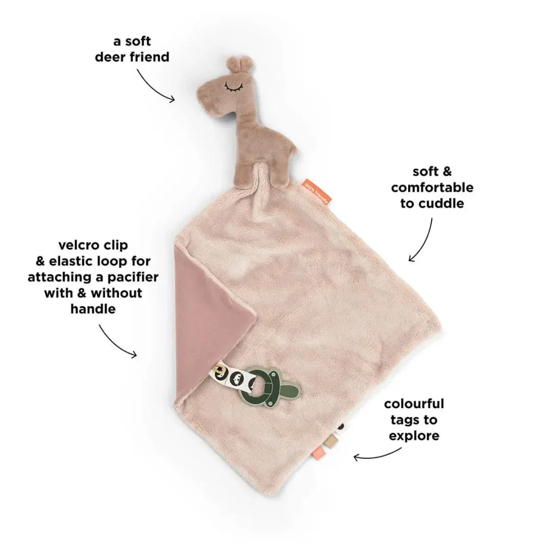 Done by Deer® Comfort Blanket with Pacifier Clip Raffi Powder - Image 3