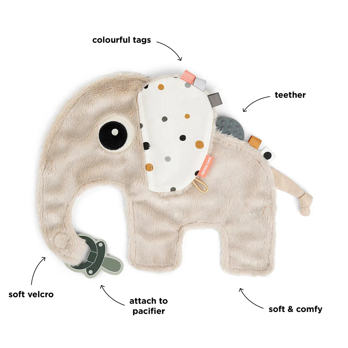 Done by Deer® Cuddle cloth with clip Elphee Sand - Image 2