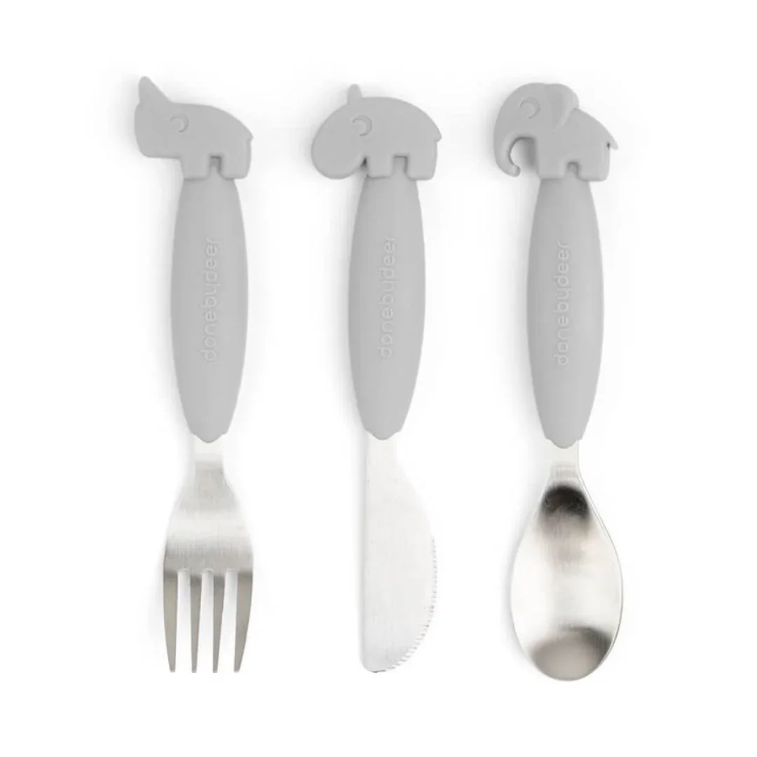 Done by Deer® Cutlery set Deer Friends Grey - Image 2