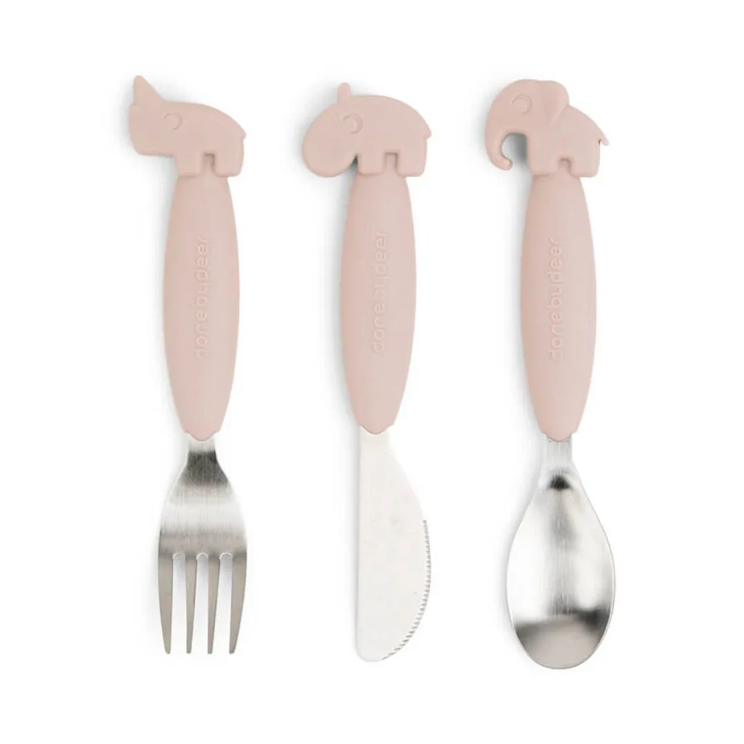 Done by Deer® Cutlery set Deer Friends Powder