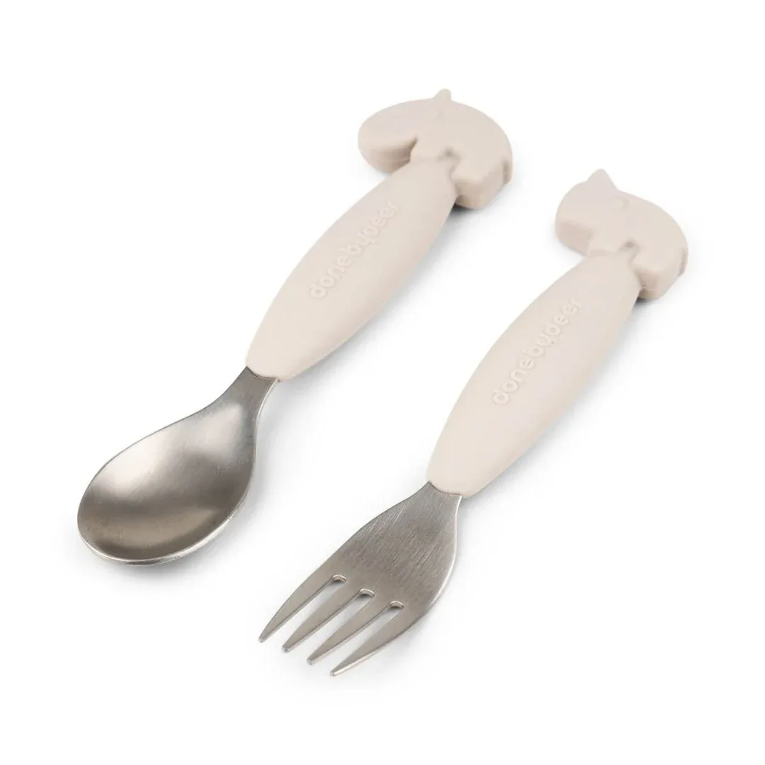 Done by Deer® Cutlery set Deer Friends Sand - Image 2