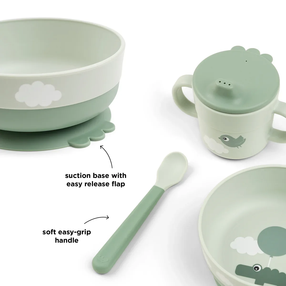 Done by Deer® First Feeding Set Foodie Happy Clouds Green - Image 8