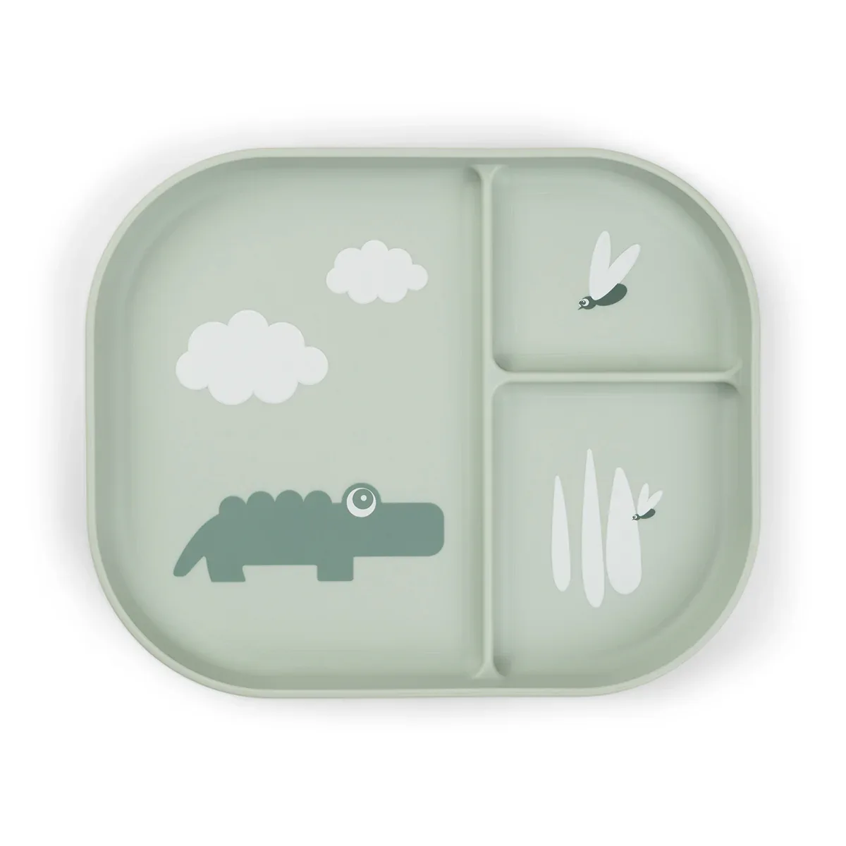 Done by Deer® Foodie compartment plate Croco Green