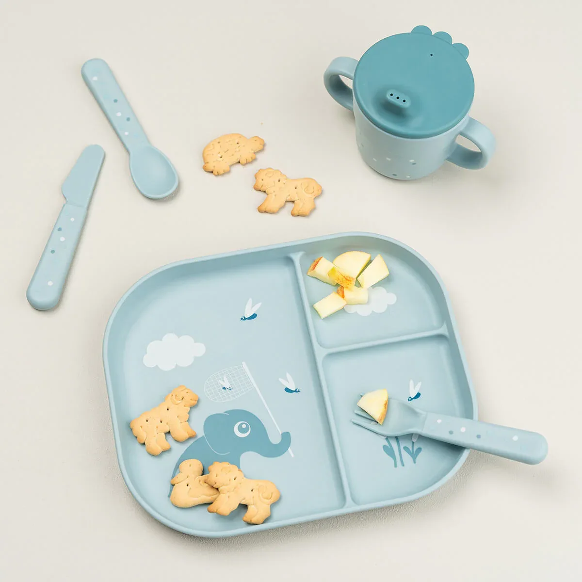 Done by Deer® Foodie compartment plate Elphee Blue - Image 4
