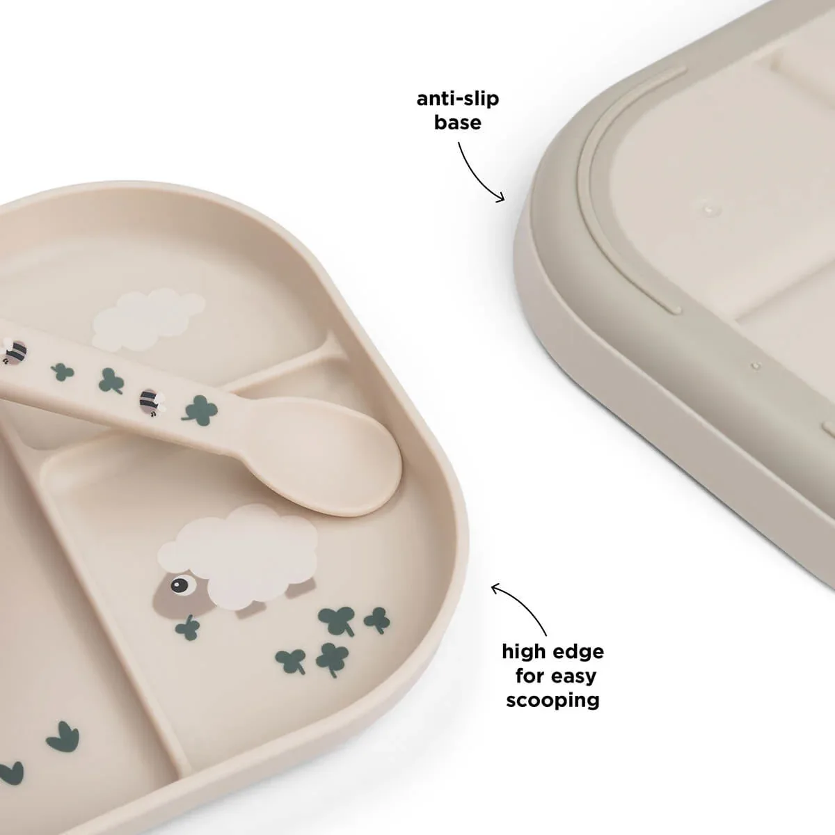 Done by Deer® Foodie compartment plate Tiny Farm Sand - Image 3