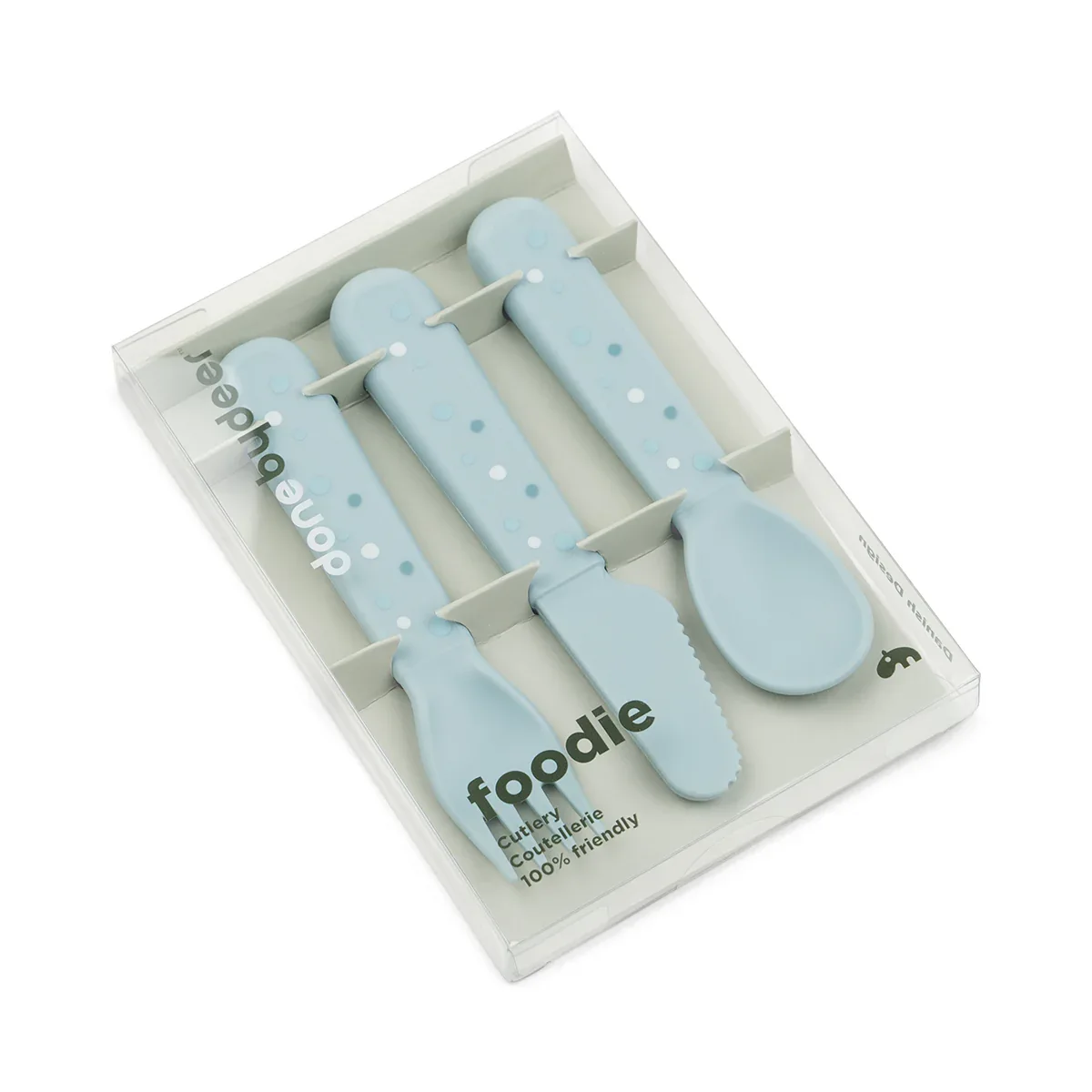Done by Deer® Foodie cutlery set Happy Dots Blue - Image 2