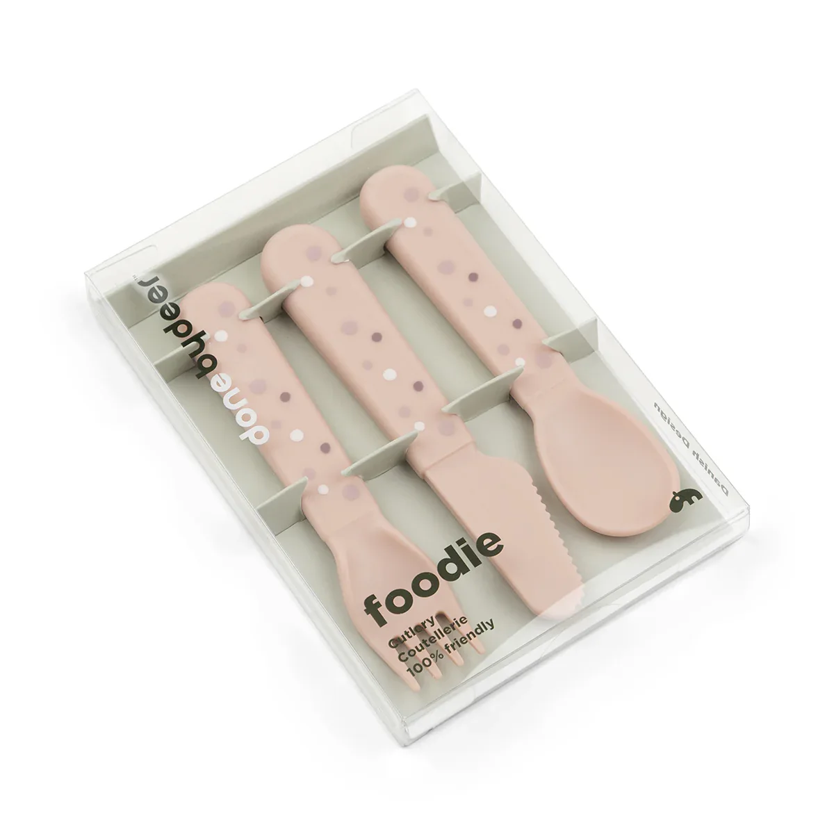 Done by Deer® Foodie cutlery set Happy Dots Powder - Image 2