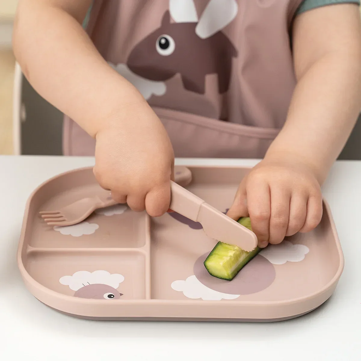 Done by Deer® Foodie cutlery set Happy Dots Powder - Image 4