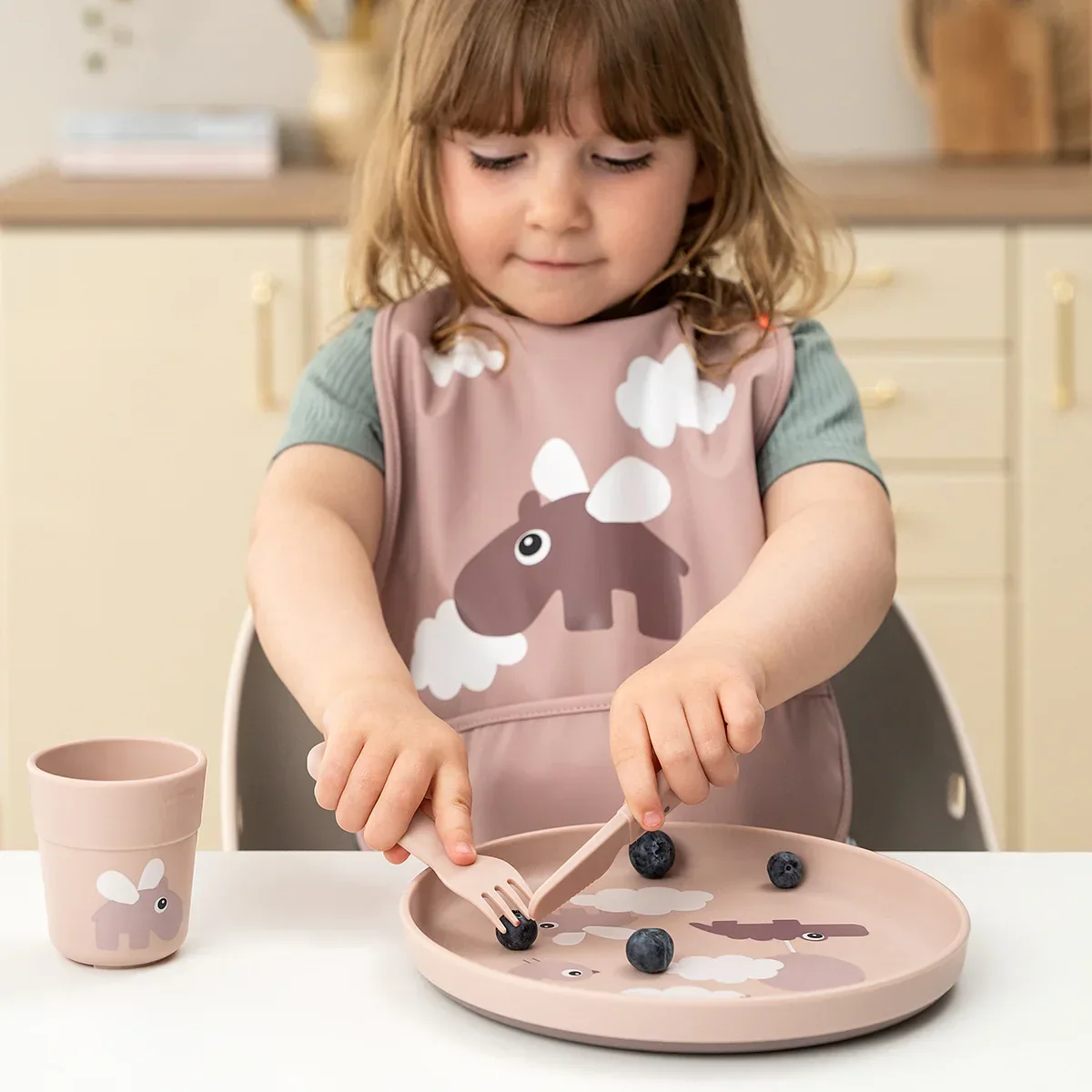 Done by Deer® Foodie cutlery set Happy Dots Powder - Image 5
