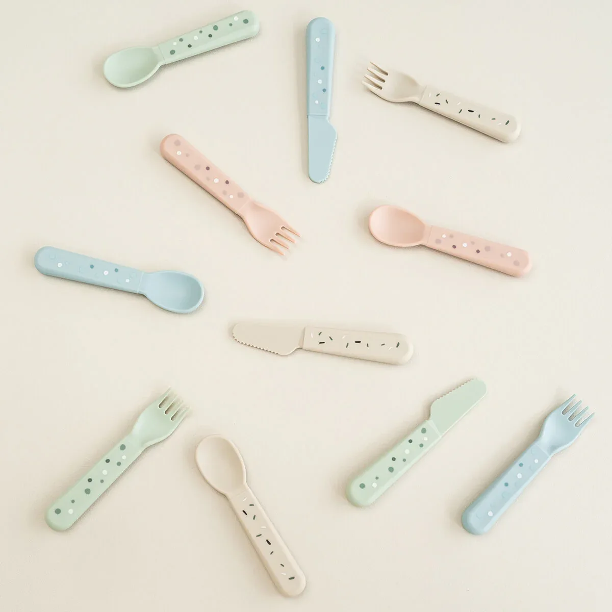 Done by Deer® Foodie cutlery set Happy Dots Sand - Image 4