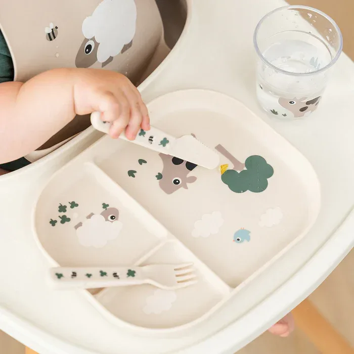 Done by Deer® Foodie cutlery set Tiny farm Sand - Image 5