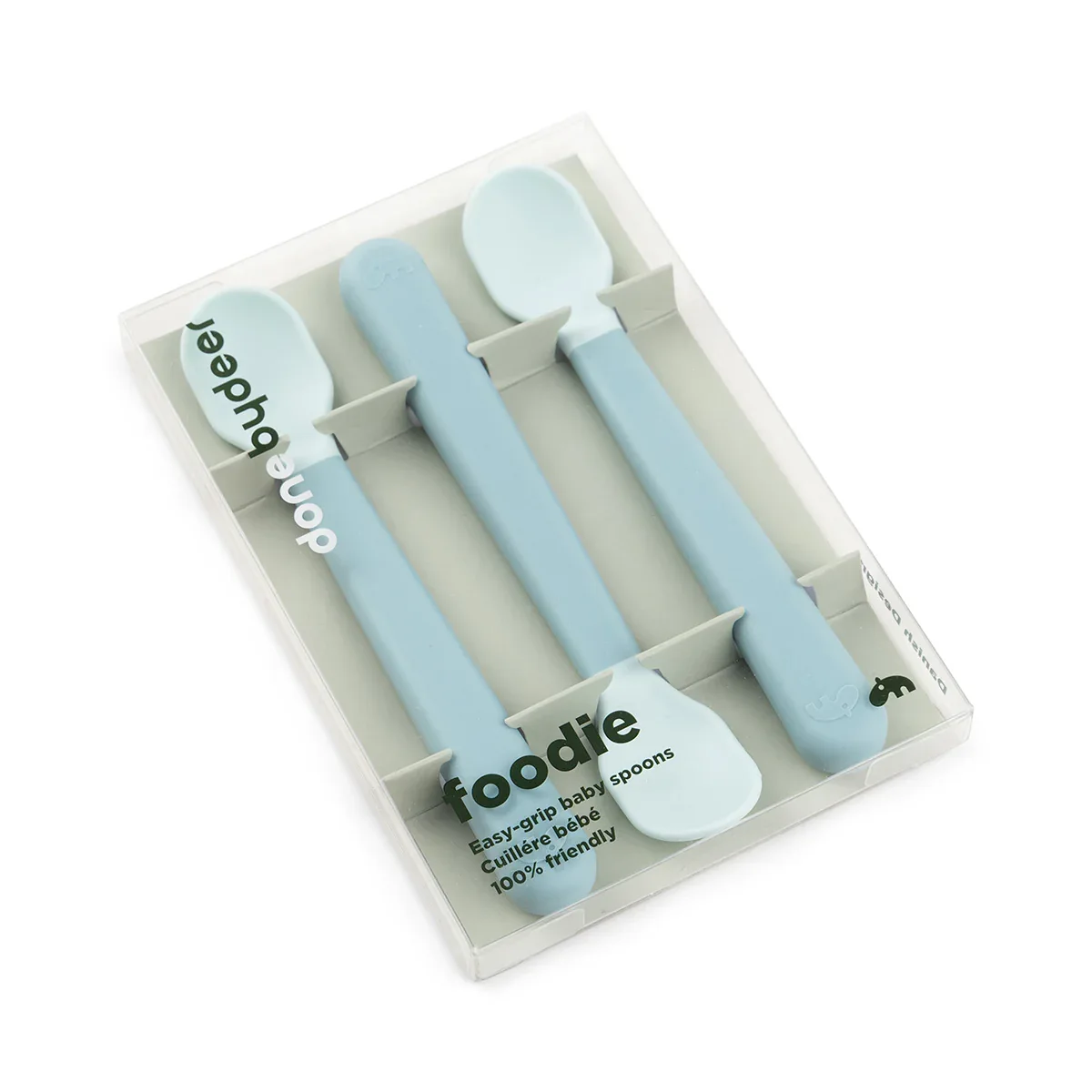 Done by Deer® Foodie Easy-grip Baby Spoon 3-pack Blue - Image 2