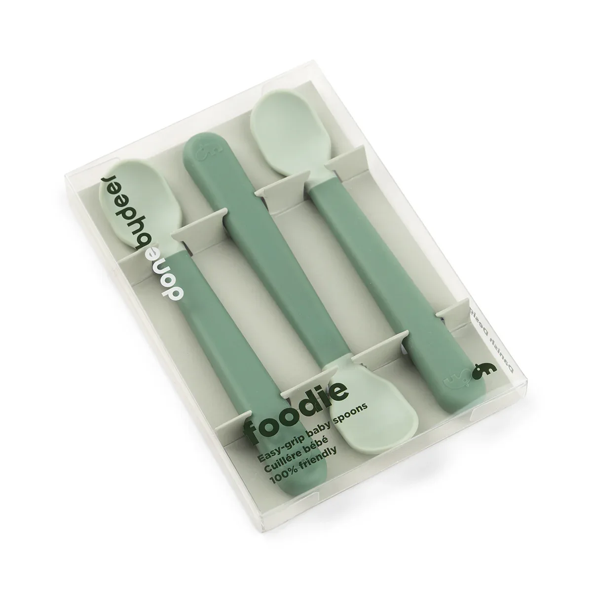 Done by Deer® Foodie Easy-grip Baby Spoon 3-pack Green - Image 4