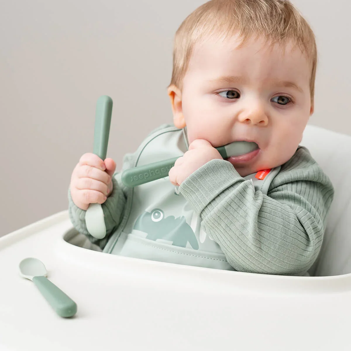 Done by Deer® Foodie Easy-grip Baby Spoon 3-pack Green - Image 5