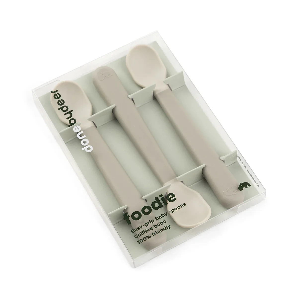 Done by Deer® Foodie Easy-grip Baby Spoon 3-pack Sand - Image 2