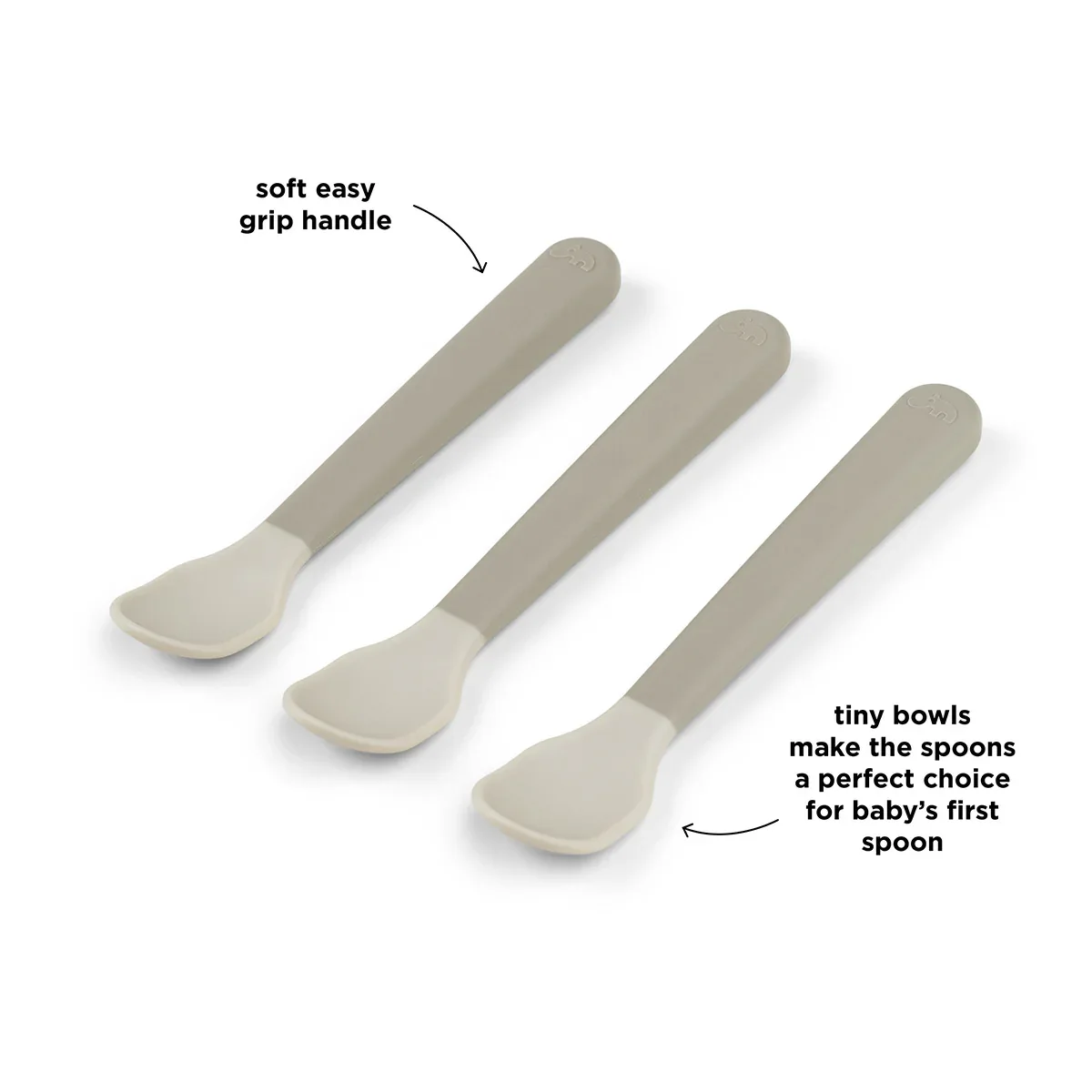 Done by Deer® Foodie Easy-grip Baby Spoon 3-pack Sand - Image 3