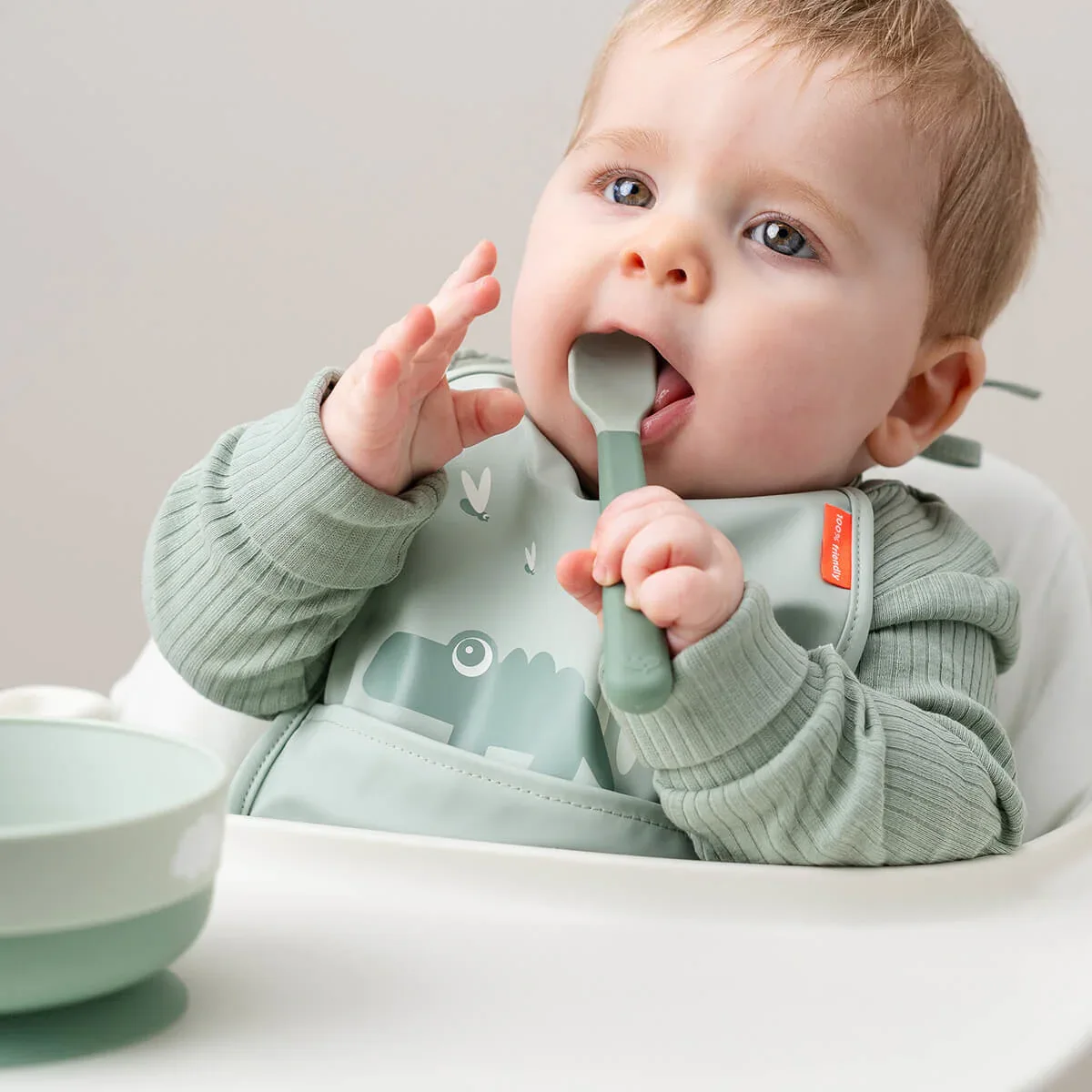 Done by Deer® Foodie Easy-grip Baby Spoon 3-pack Sand - Image 5