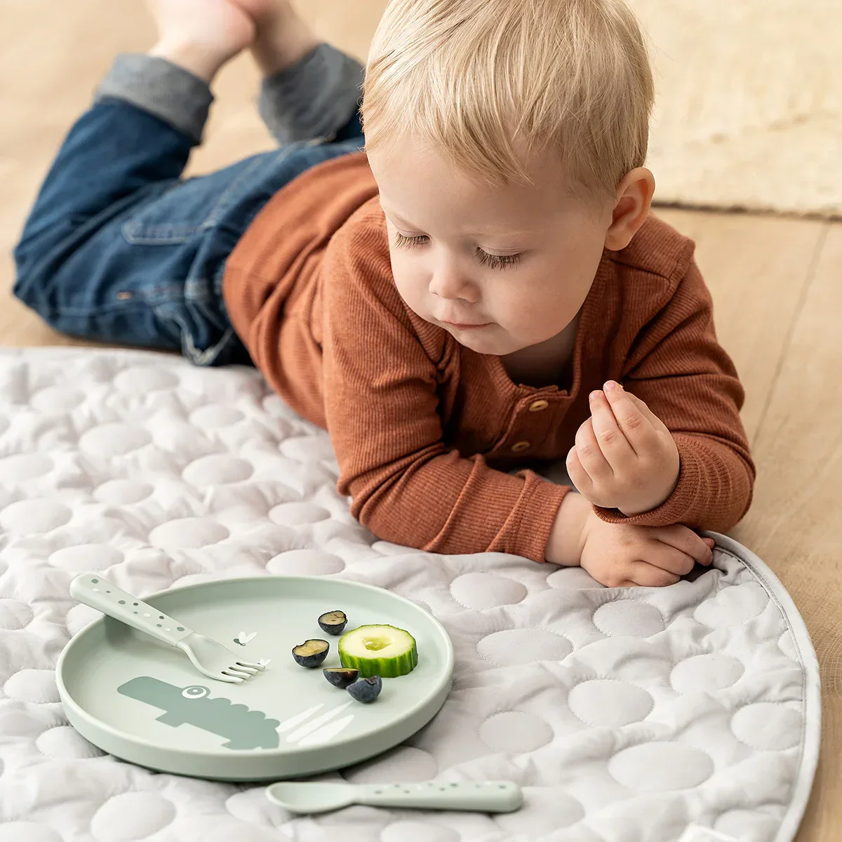 Done by Deer® Foodie Plate Croco Green - Image 6