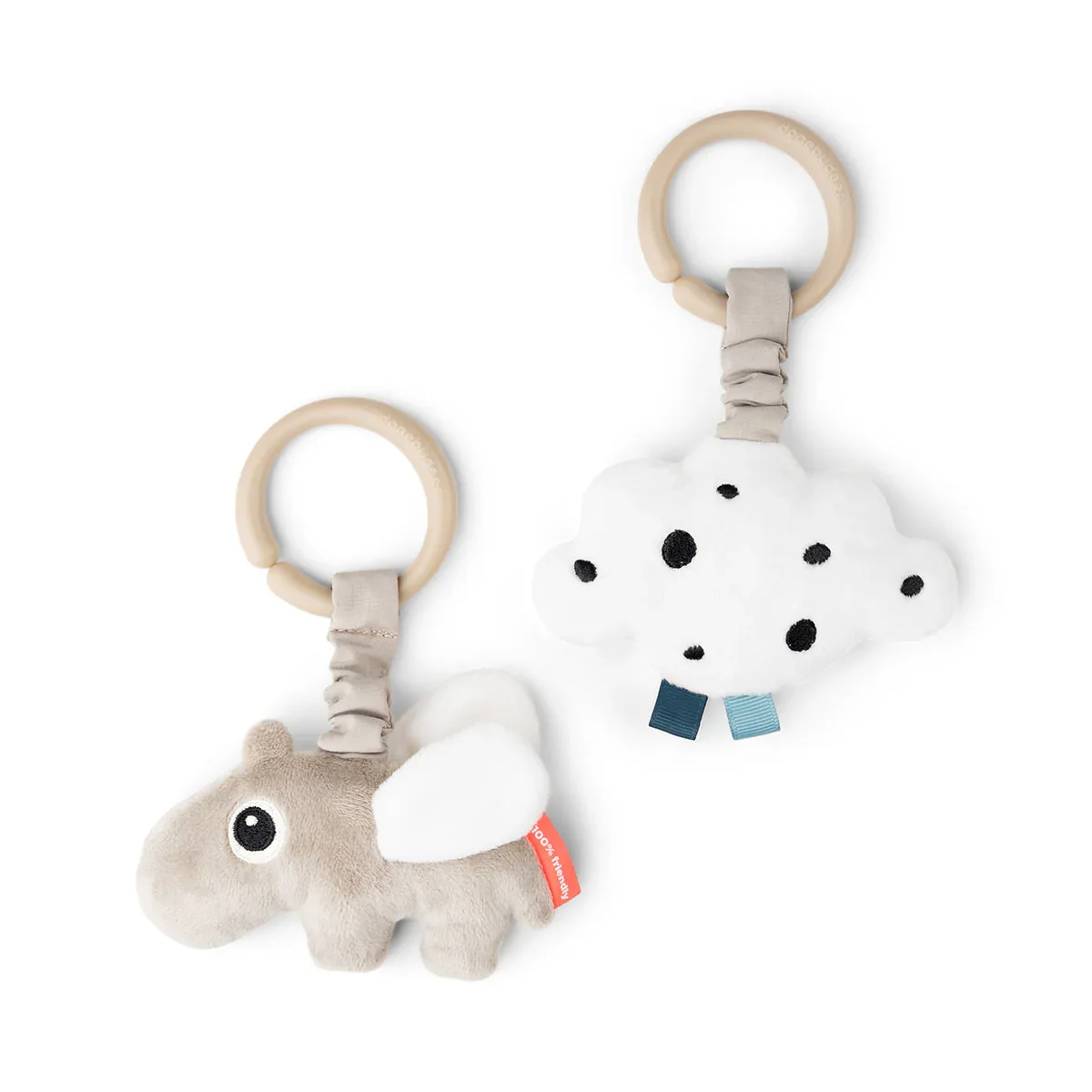 Done by Deer® Hanging activity toy 2 pcs Happy Clouds Sand