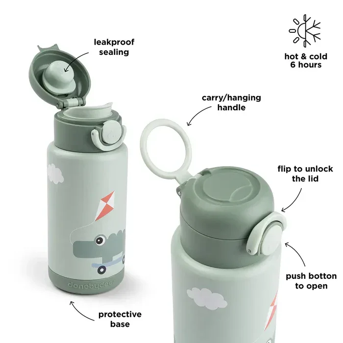 Done by Deer® Insulated bottle 340ml Playground Green - Image 4